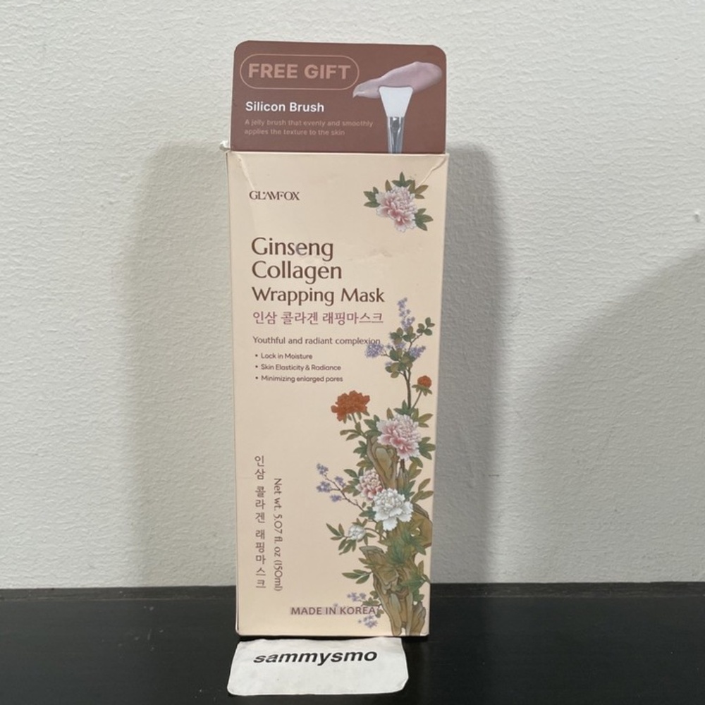 Glamfox Ginseng collagen wrapping mask, with silicon brush, korean beauty